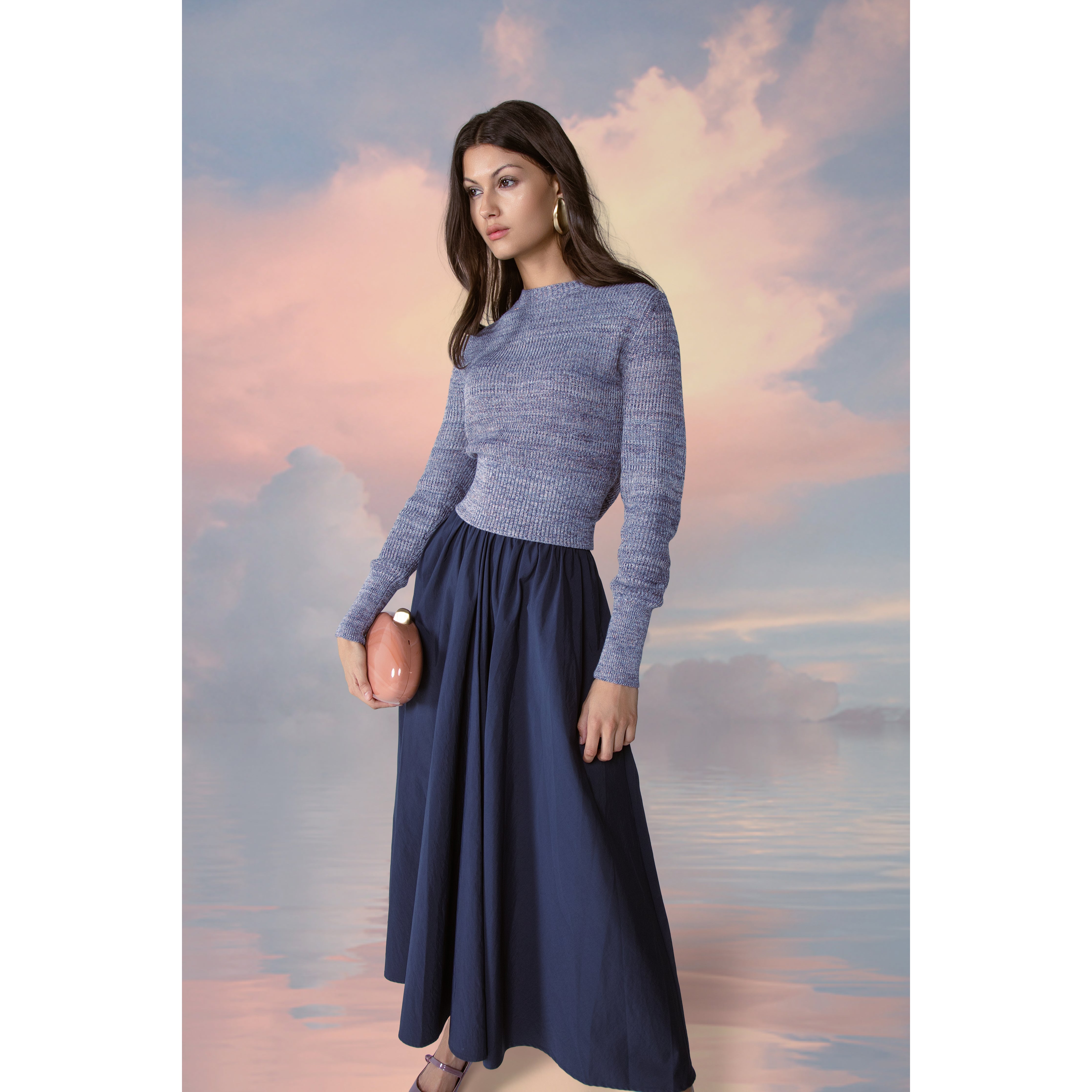 NAVY ALLURE SKIRT