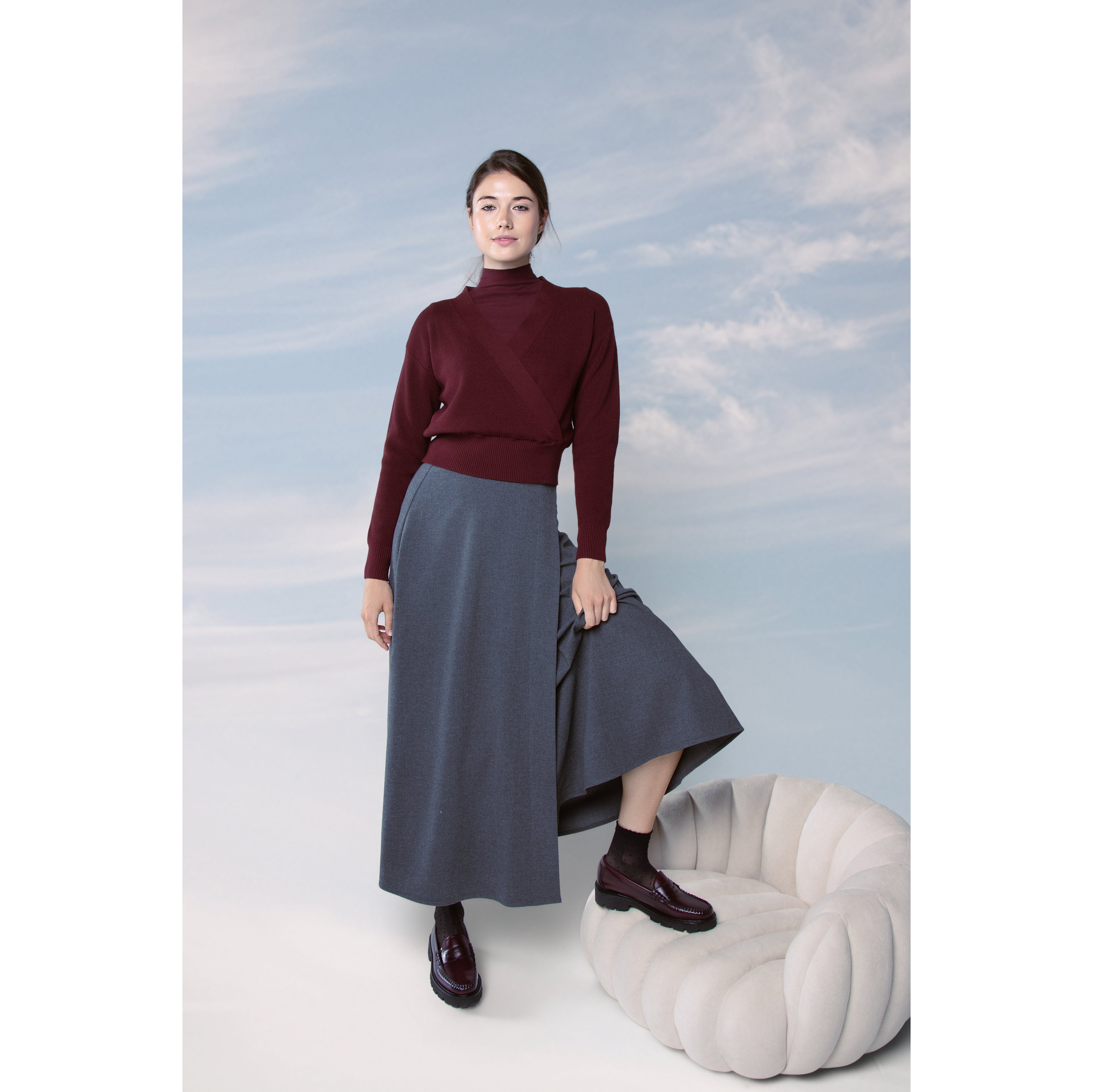 GRAY AMARA SKIRT