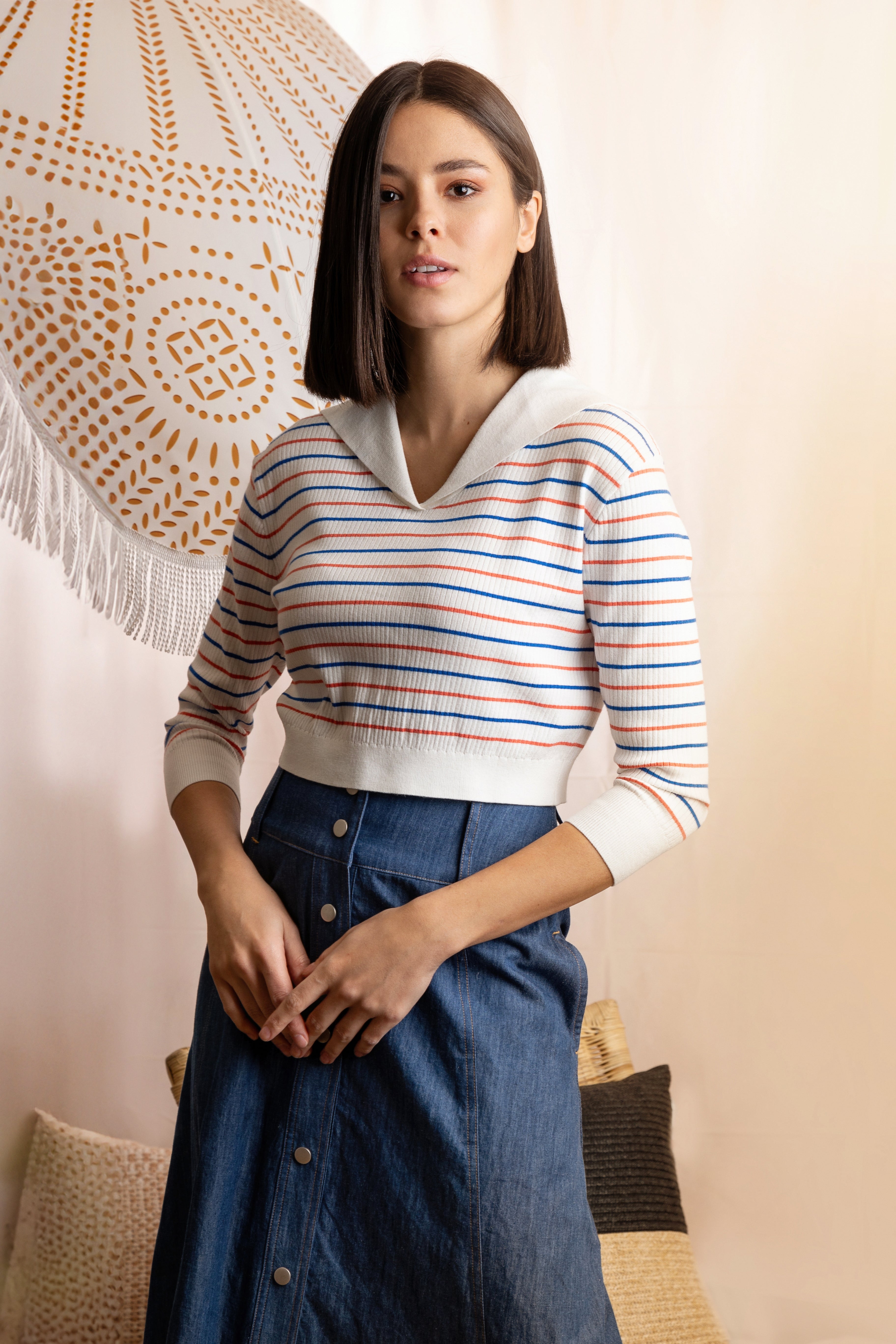 WHITE SAILOR CARDIGAN