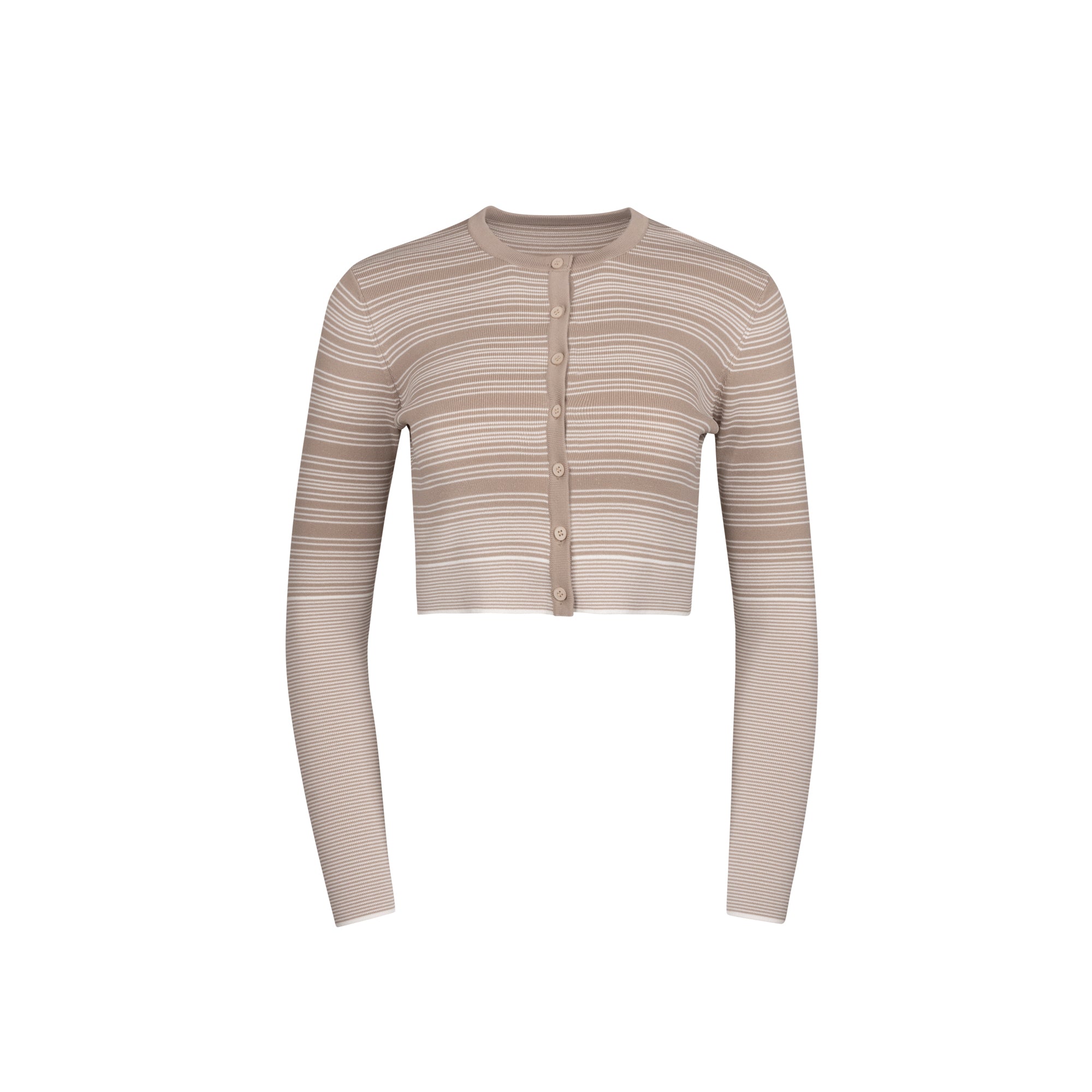 TAUPE STRIPED KADE CARDIGAN