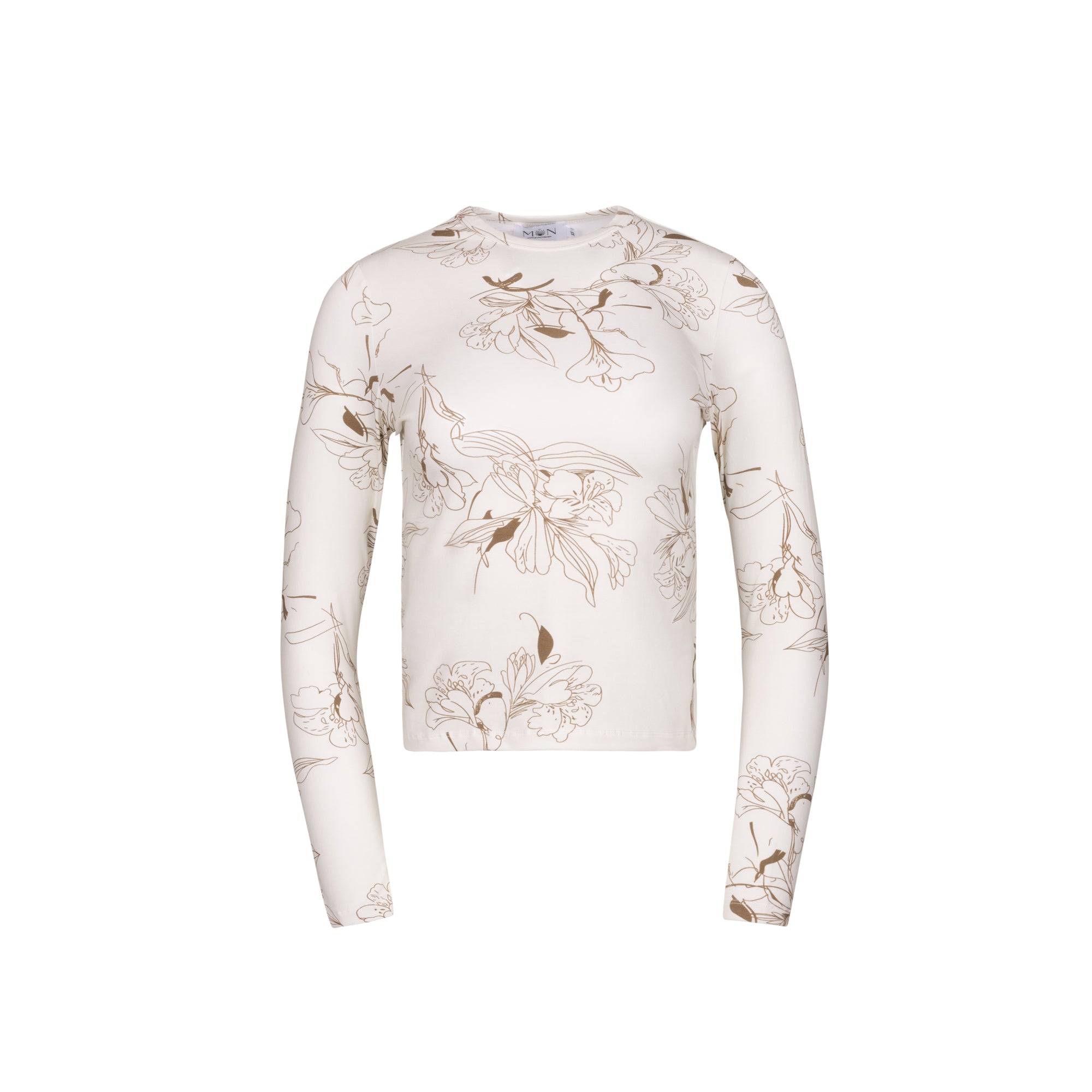 IVORY/TAN PRINTED ESSENT TEE