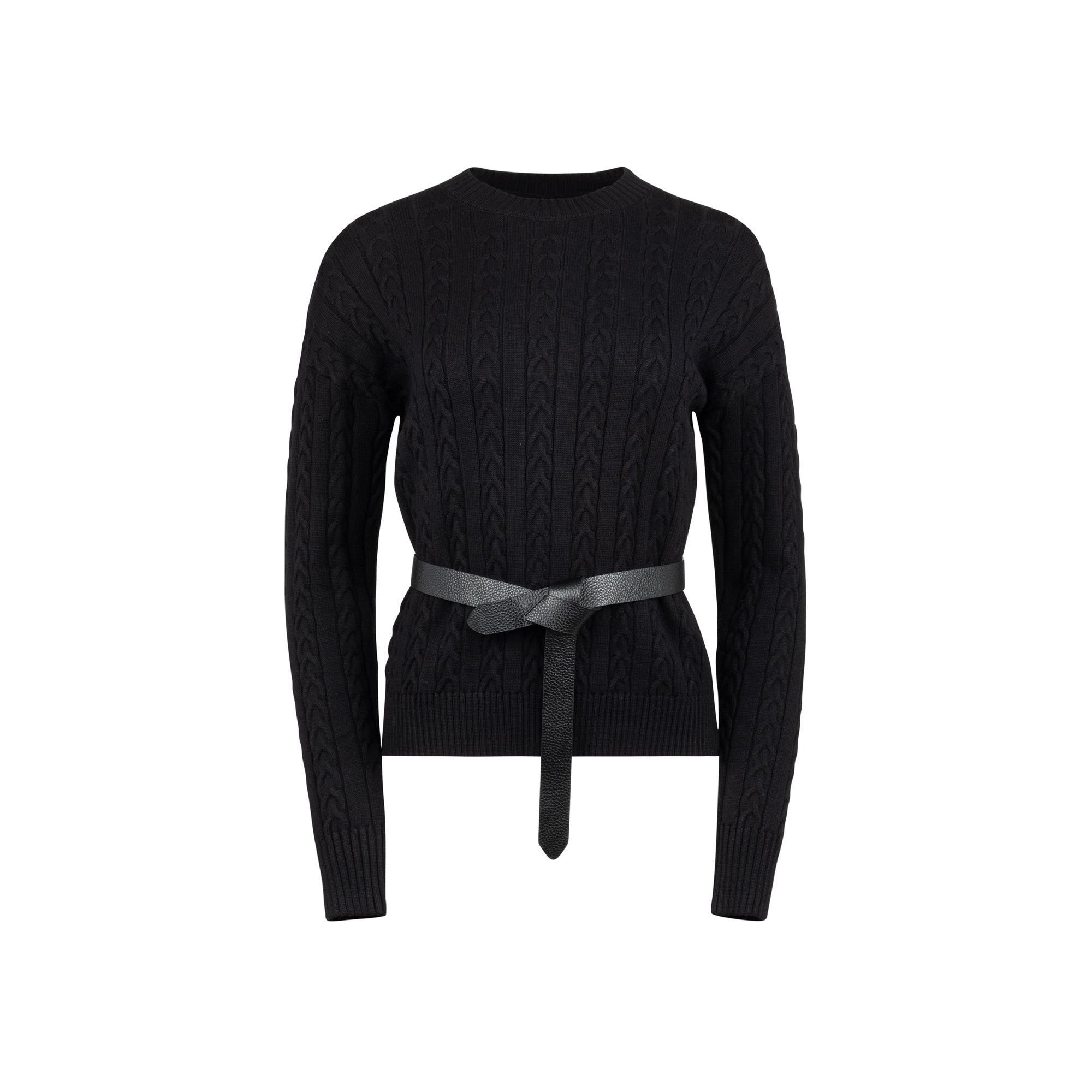 BLACK WEAVE SWEATER