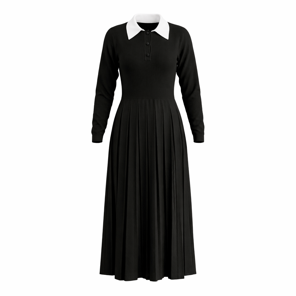 WHITE COLLAR KNIT MAXI