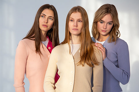 Pebble Tonal Rib V Neck Sweater