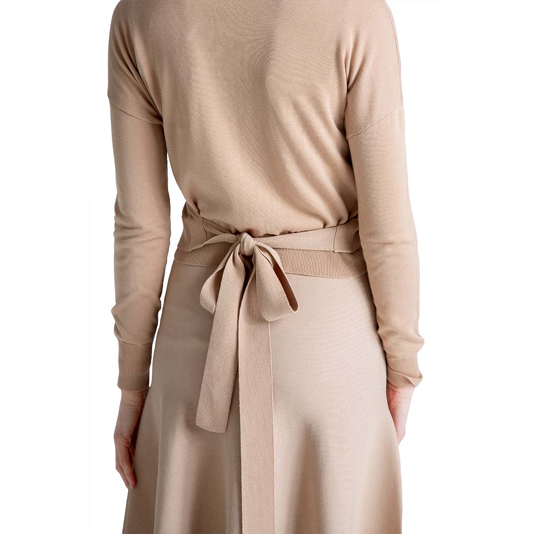 Wheat Solid Wrap Cardigan