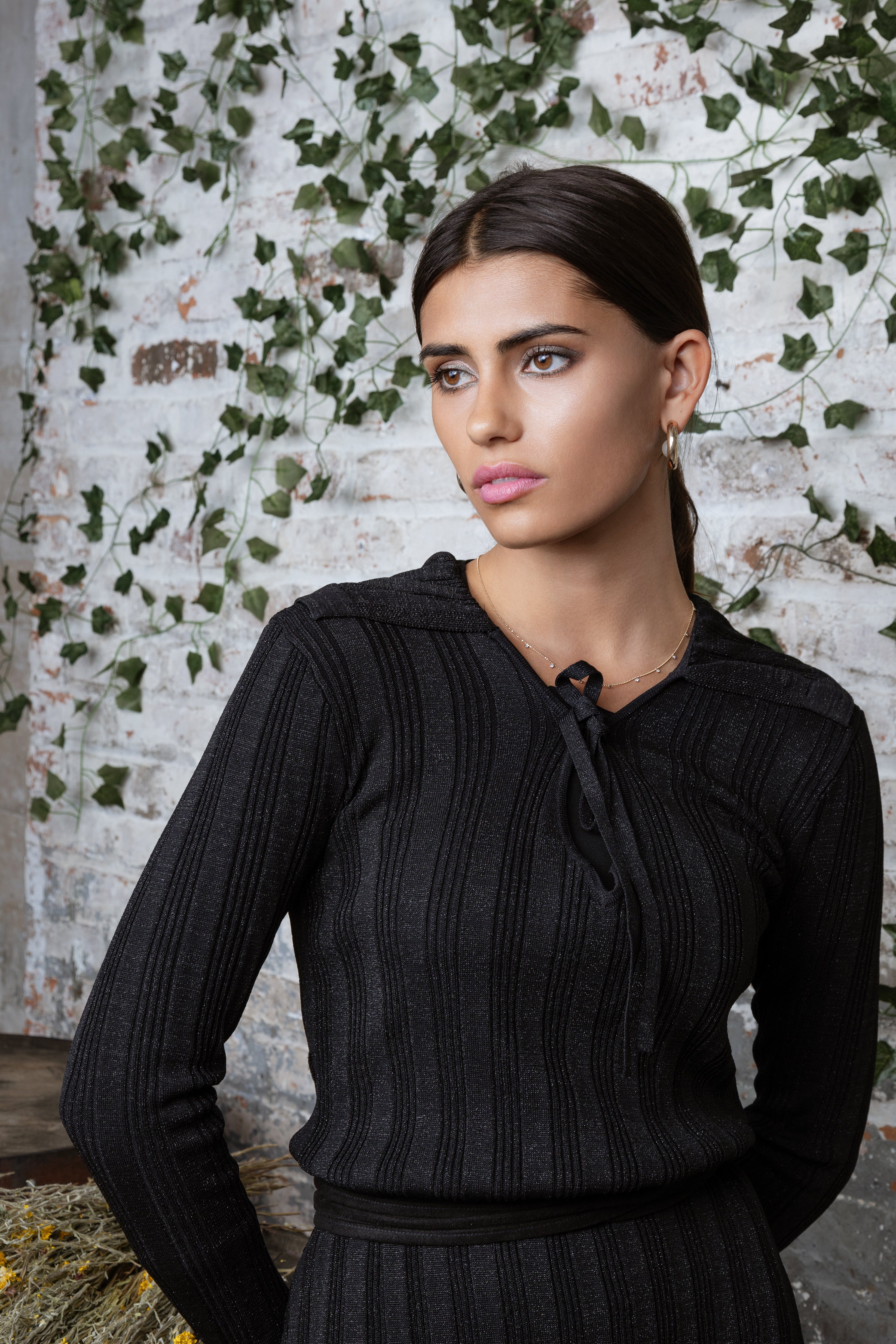 BLACK MARLED AURIELLA DRESS