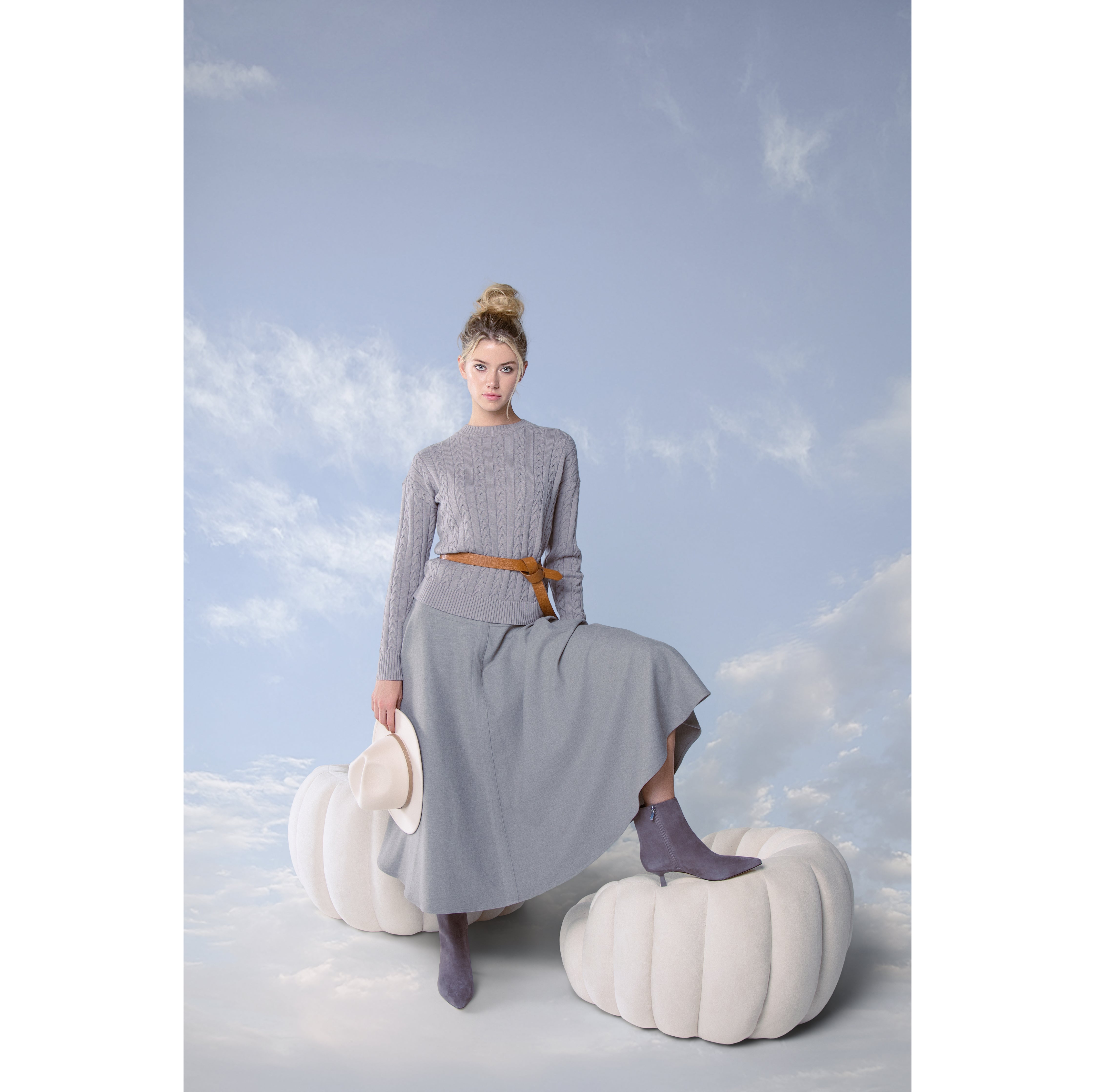 TAUPE LUMINA SKIRT