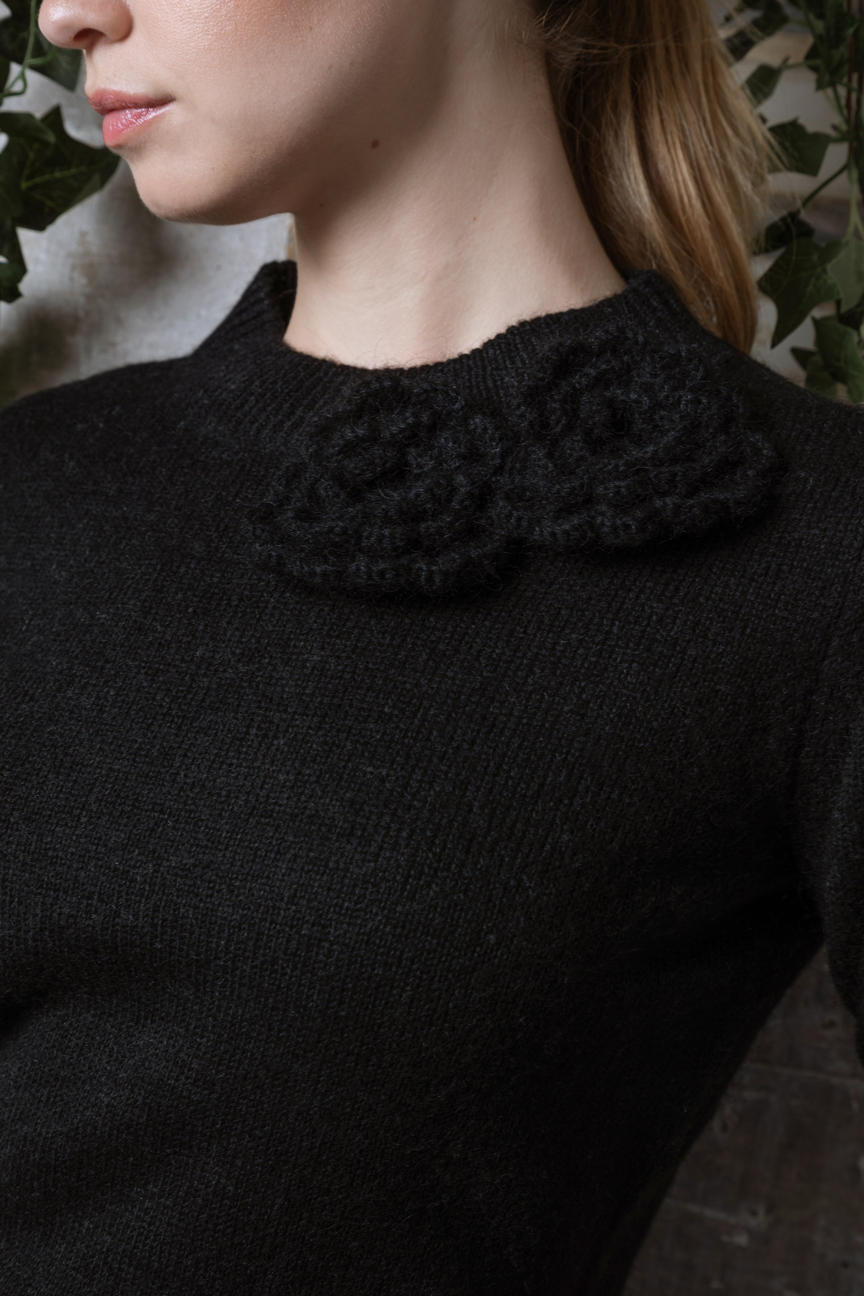 BLACK MOHAIR SWEATER