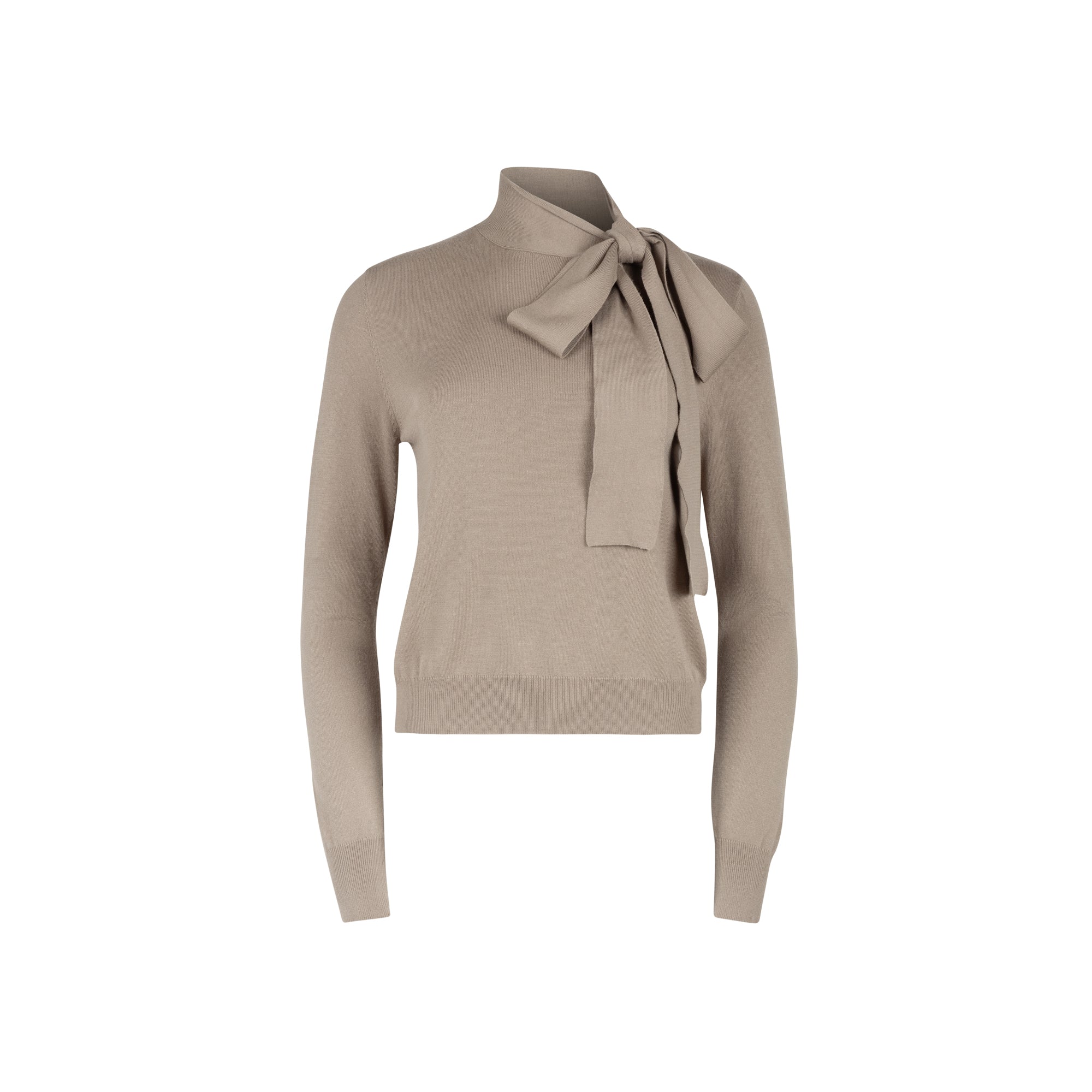 TAUPE BOW SWEATER