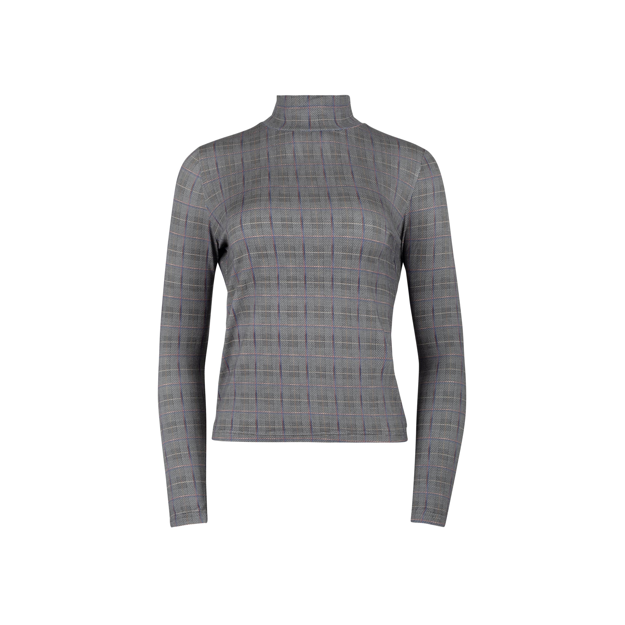 GRAY PLAID ESSENT TURTLENECK