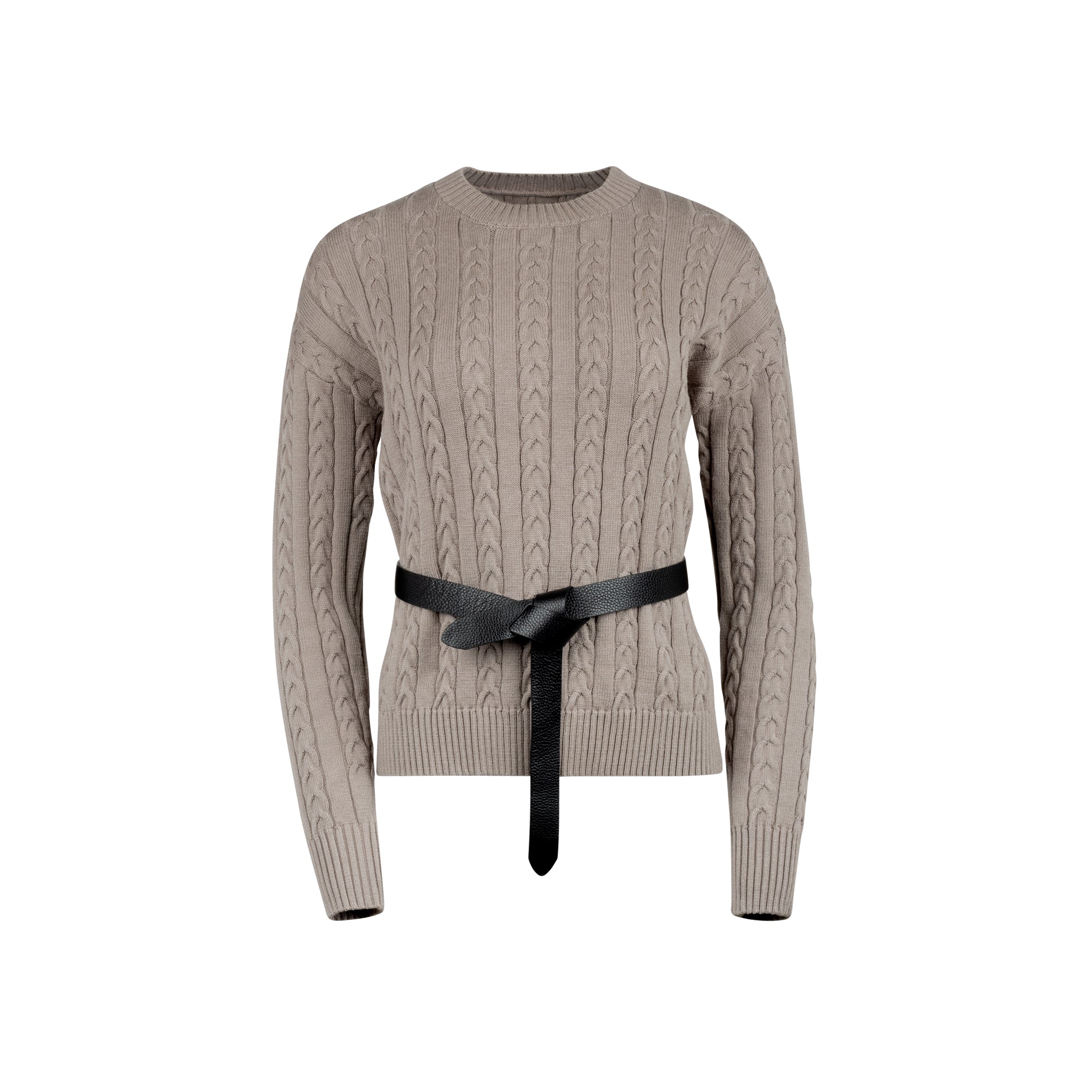 TAUPE WEAVE SWEATER