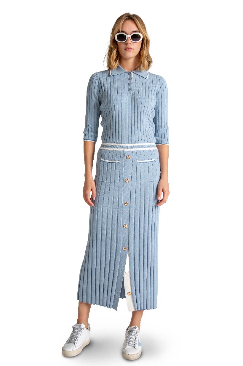 Lt Blue/ White Tonal Varigated Skirt