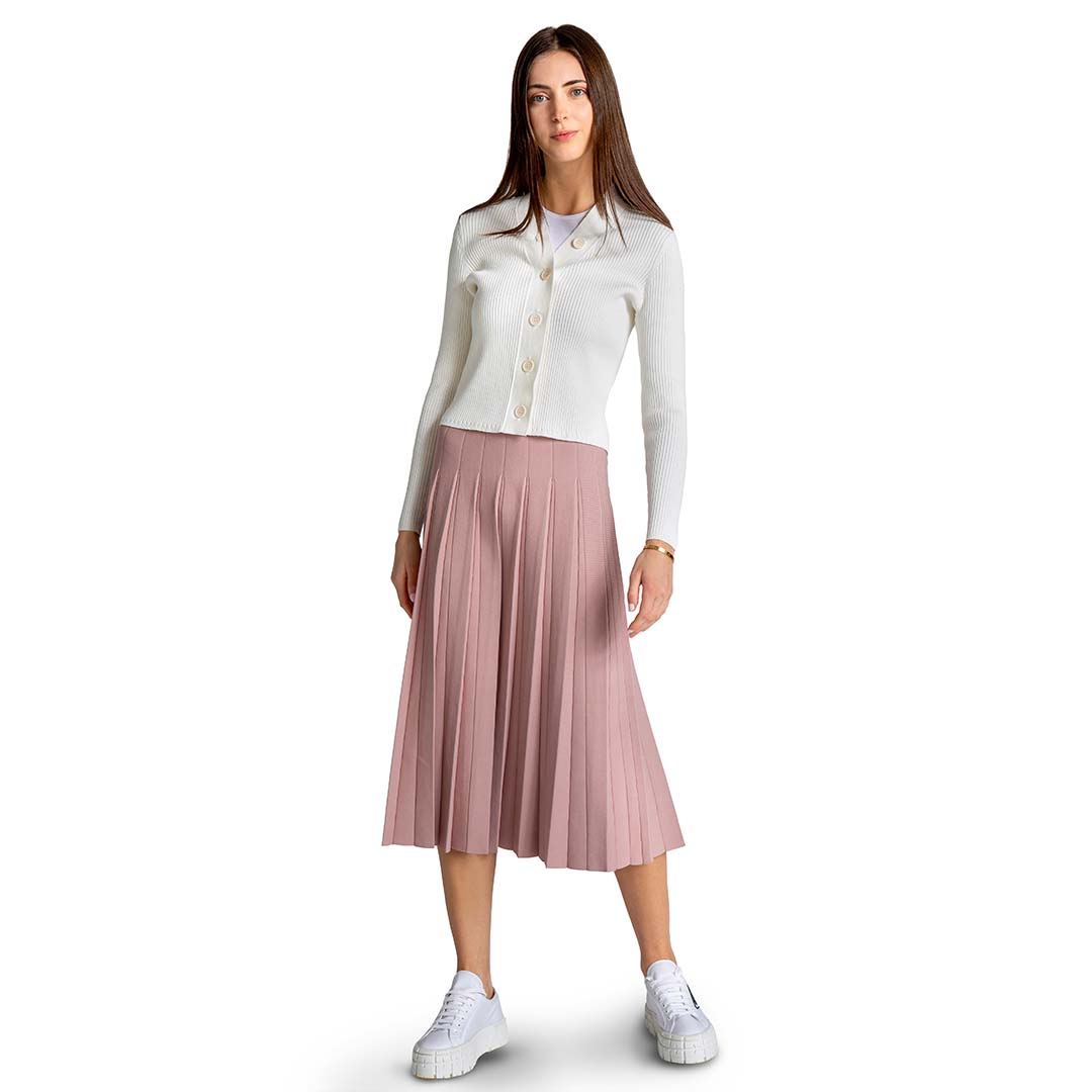 White Rib V Neck Sweater